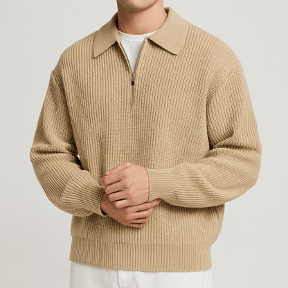 Saazoo | Ribbed zip-up sweater