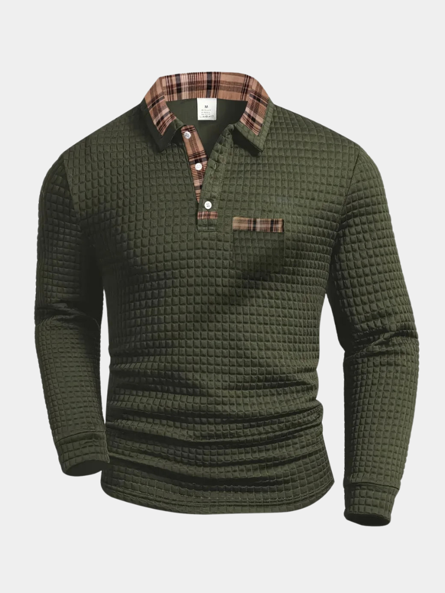 Saazoo | Men's Textured Knit Polo Shirt