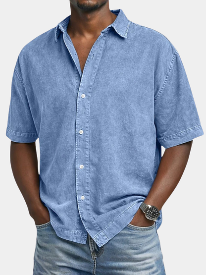 Saazoo | Men's Acid Wash Cotton Blend Shirt