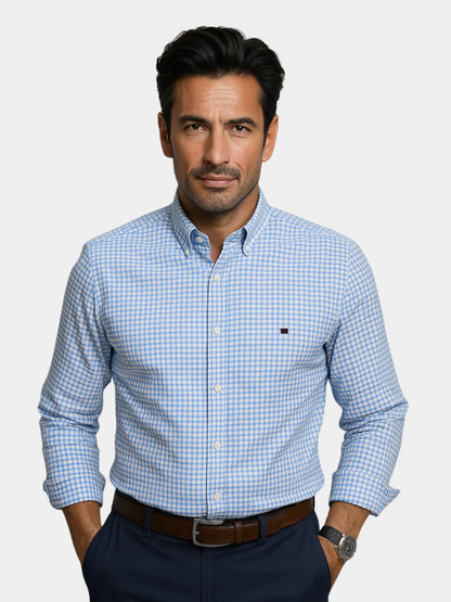 Saazoo | Men's Cotton Blend Patterned Button-Up Shirt