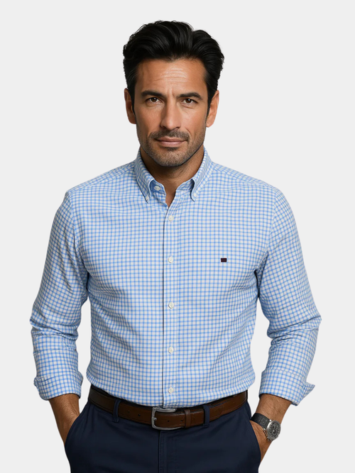 Saazoo | Men's Cotton Blend Patterned Button-Up Shirt