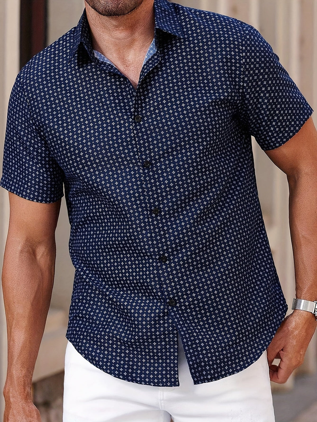 Saazoo | Men's Geometric Print Shirt