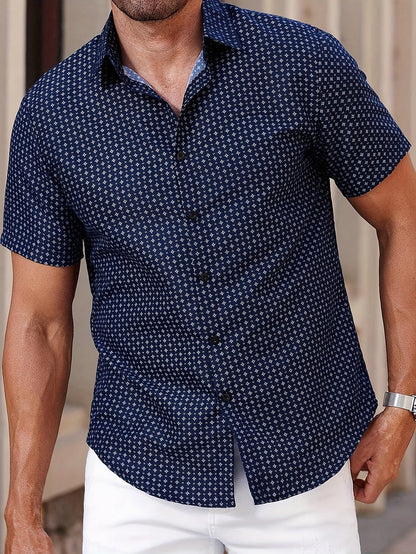 Saazoo | Men's Geometric Print Shirt