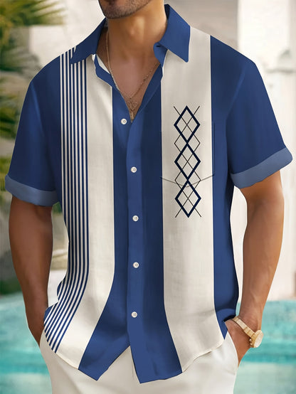 Saazoo | Men's Geometric Print Vintage Shirt