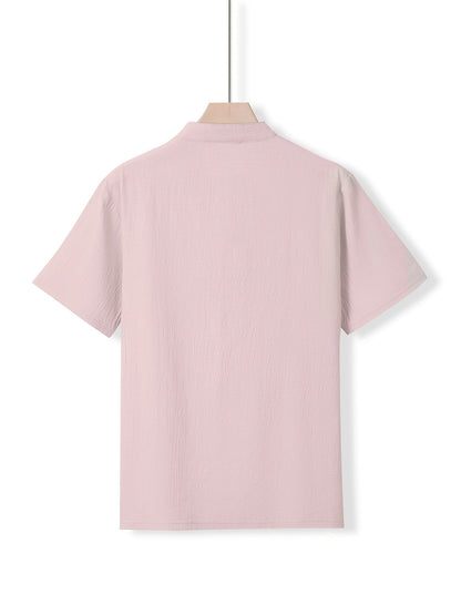 Saazoo | Men's Cotton Blend Mandarin Collar Shirt