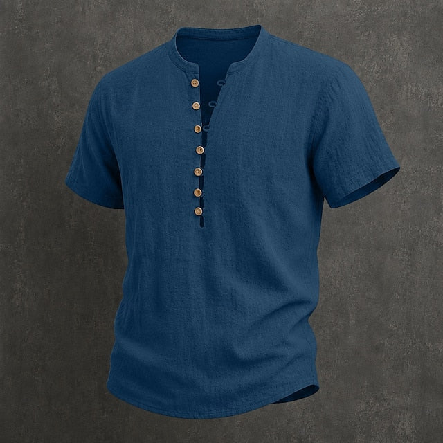 Saazoo | Men's Cotton Blend Summer Button-Up Shirt