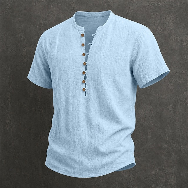 Saazoo | Men's Cotton Blend Summer Button-Up Shirt