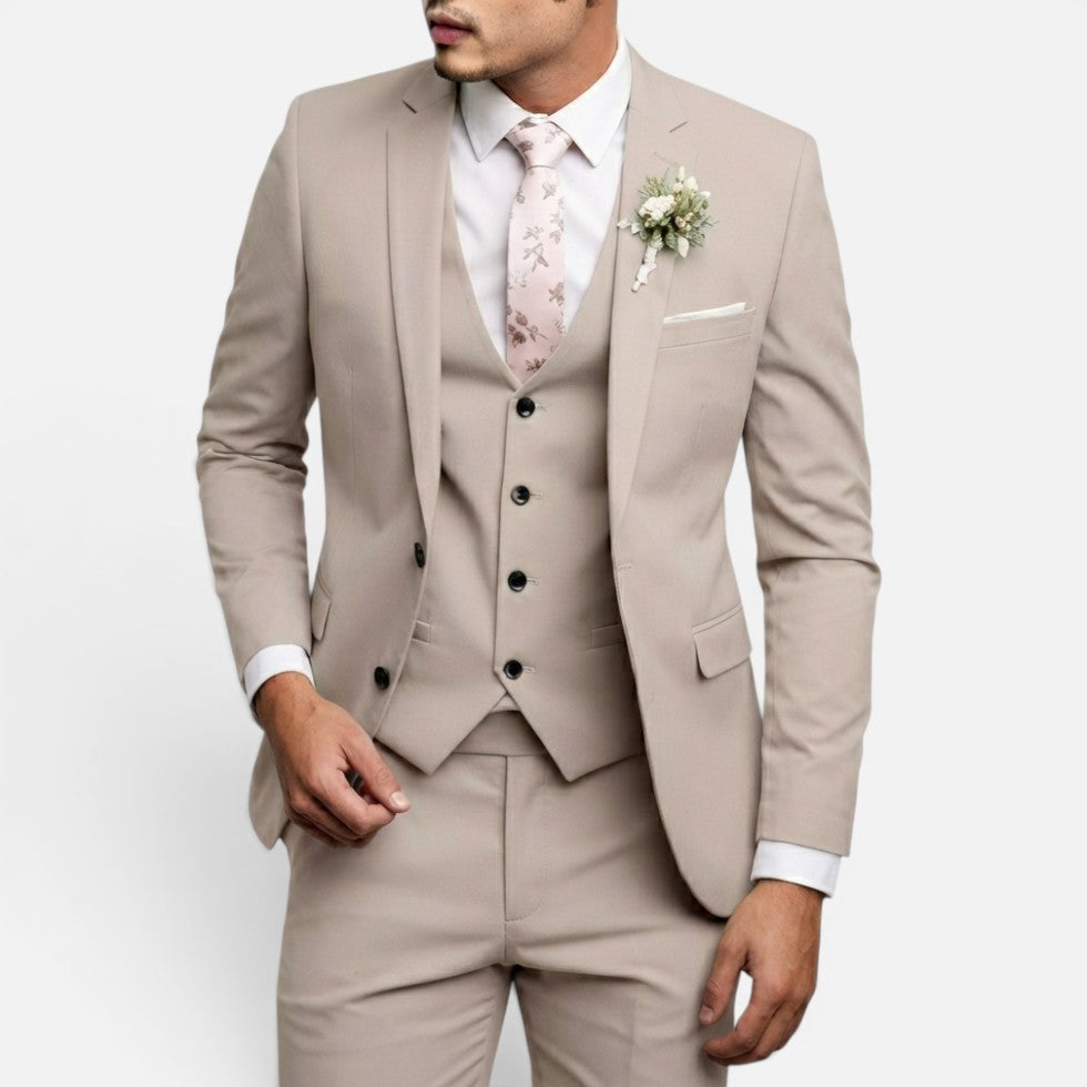 Saazoo | Men's Slim Fit 3-Piece Suit with Vest