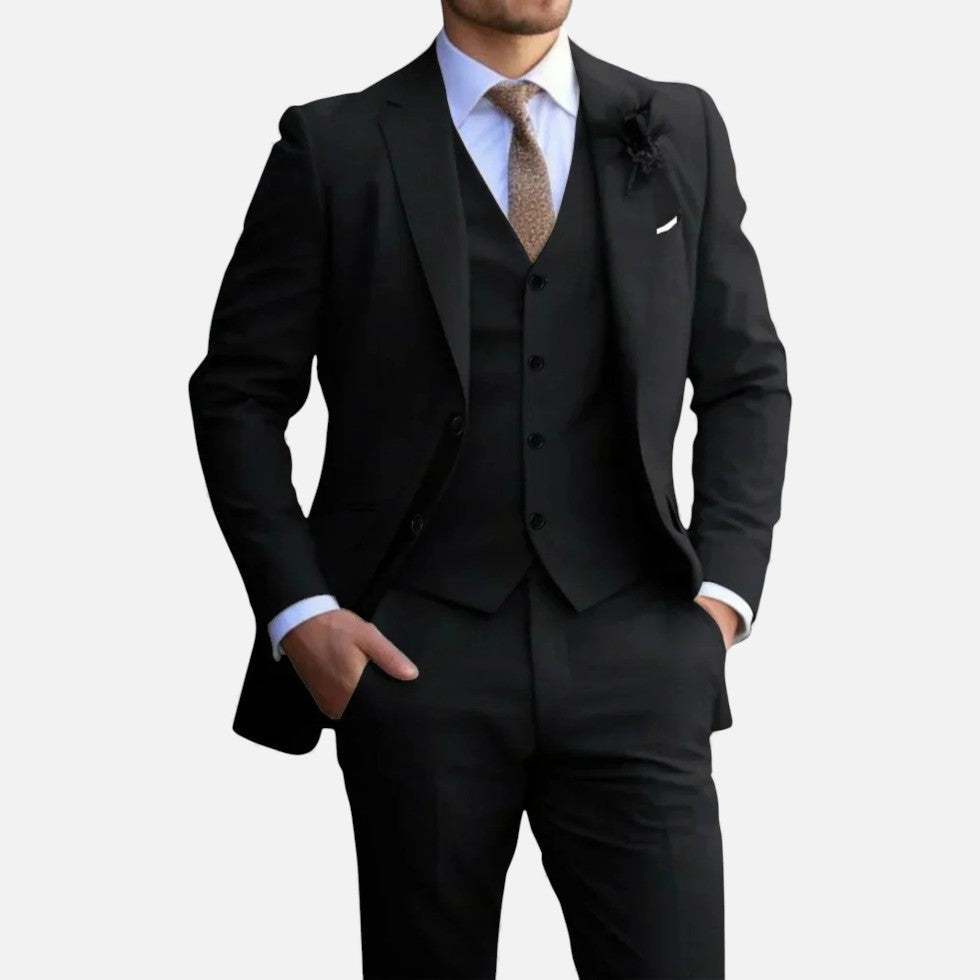 Saazoo | Men's Slim Fit 3-Piece Suit with Vest