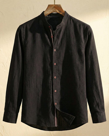 Saazoo | Men's Cotton Blend Mandarin Collar Shirt