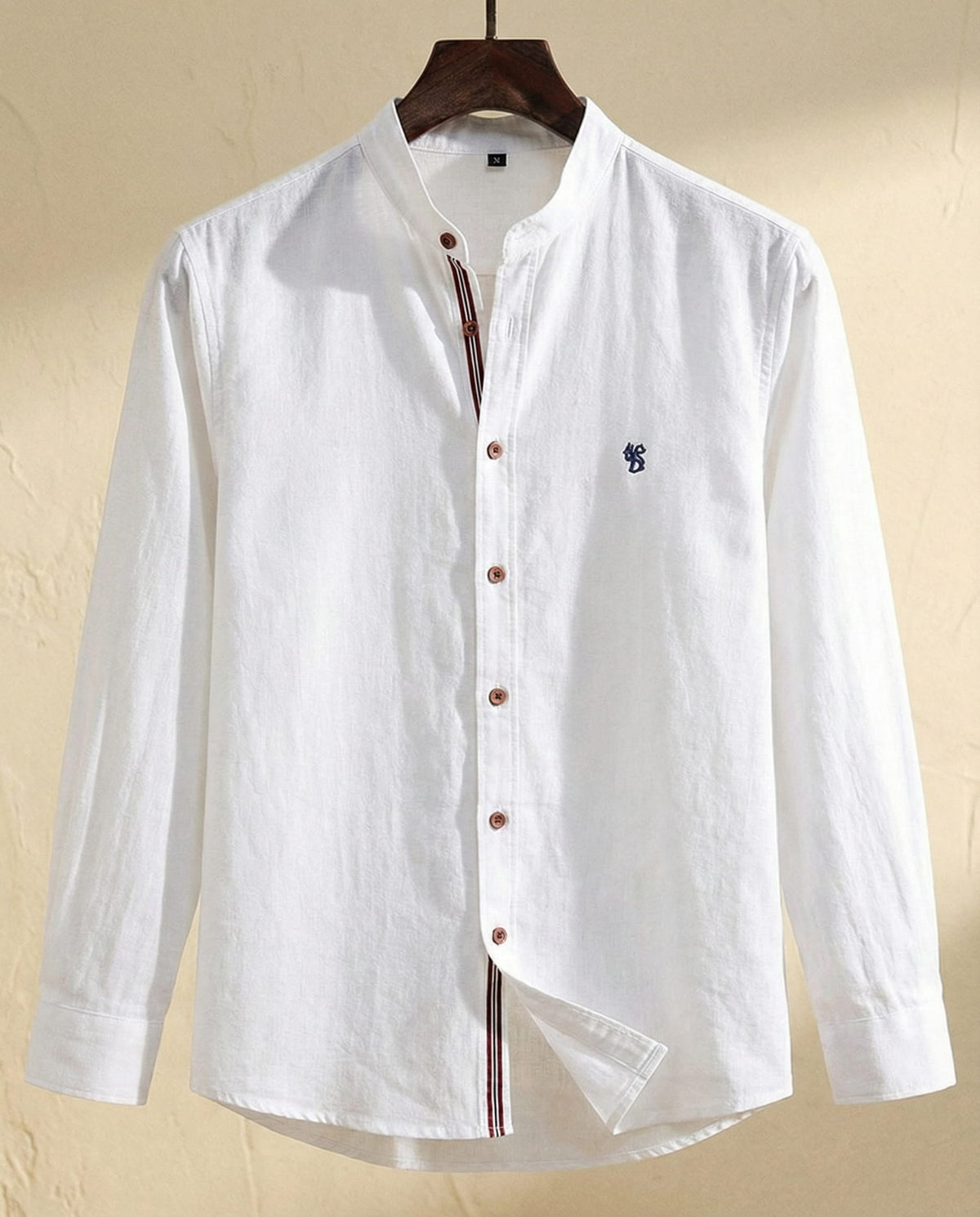 Saazoo | Men's Cotton Blend Mandarin Collar Shirt