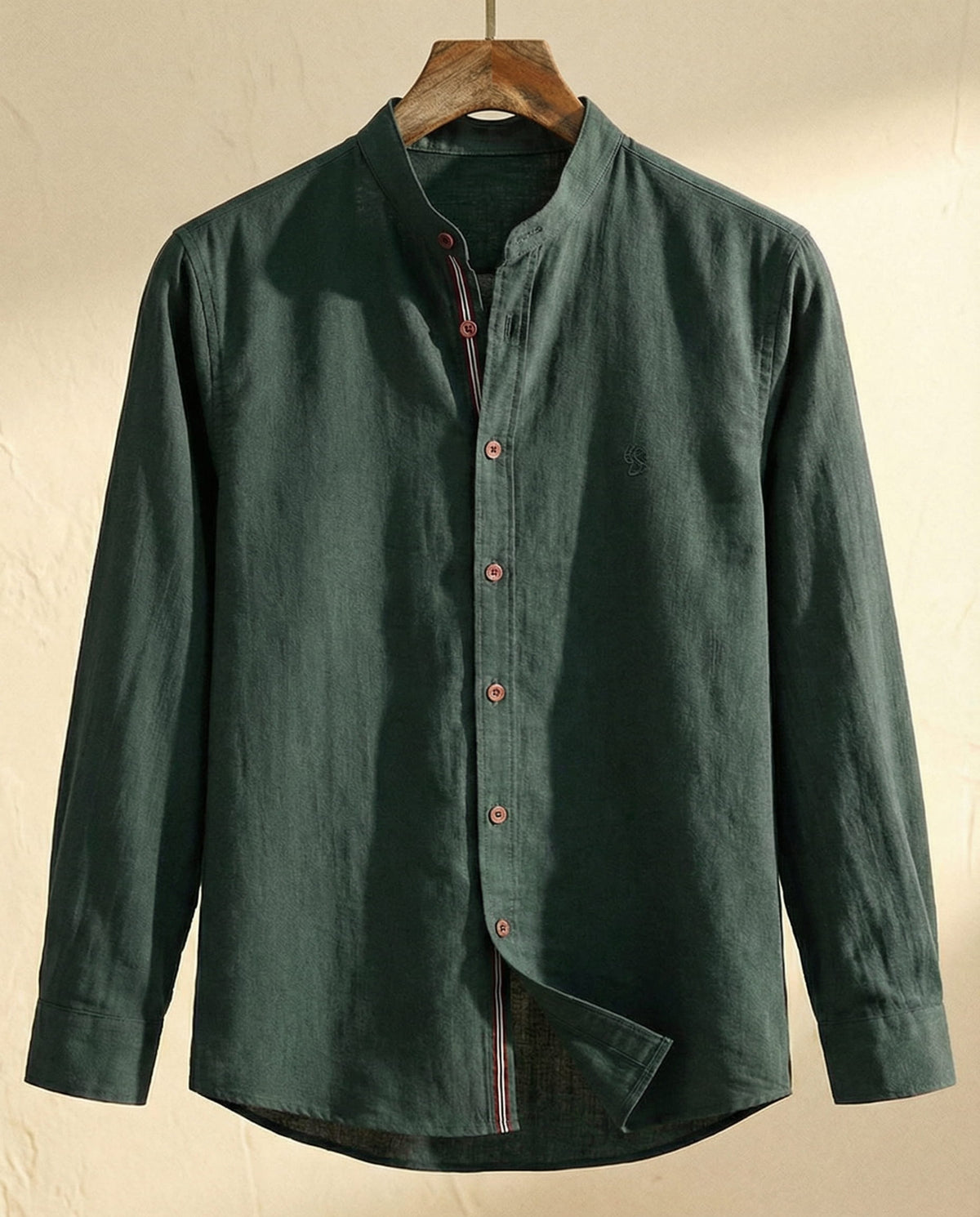 Saazoo | Men's Cotton Blend Mandarin Collar Shirt