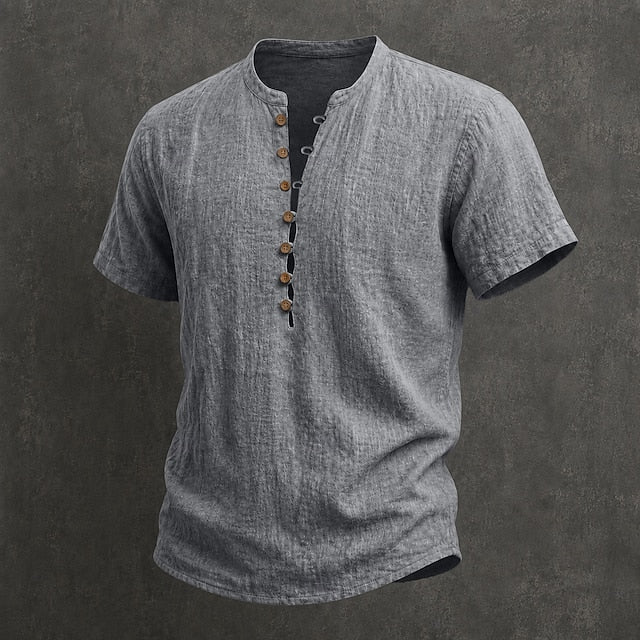 Saazoo | Men's Cotton Blend Summer Button-Up Shirt