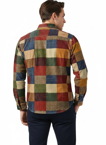Saazoo | Men's Patchwork Long Sleeve Shirt