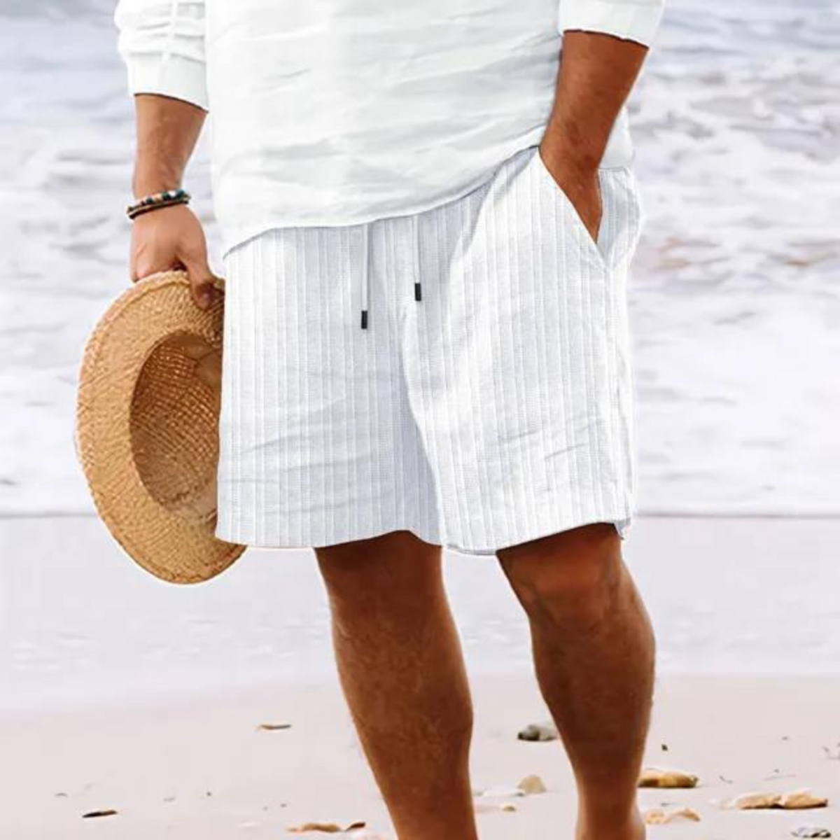 Saazoo | Men's Relaxed Cotton Blend Beach Shorts