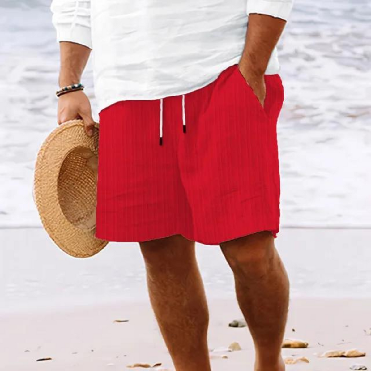 Saazoo | Men's Relaxed Cotton Blend Beach Shorts