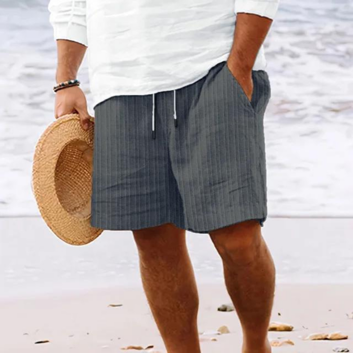 Saazoo | Men's Relaxed Cotton Blend Beach Shorts