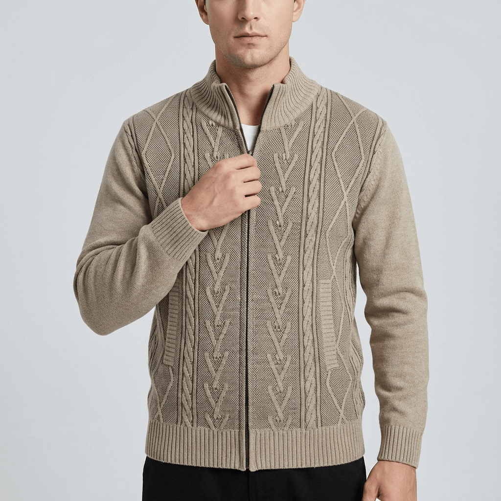 Cable knit cardigan