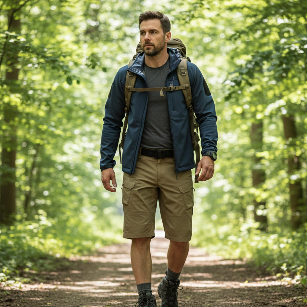 Saazoo | Men's Relaxed Cotton Blend Cargo Shorts